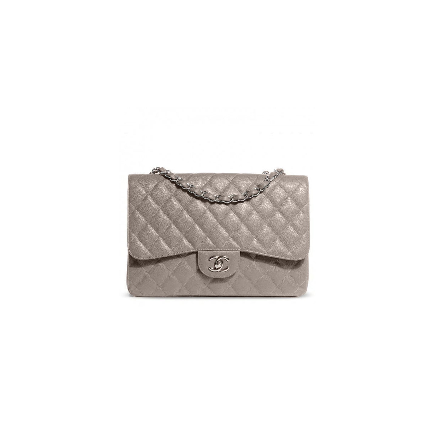 Ch**el jumbo classic double flap bag grey caviar (30*21*9cm)