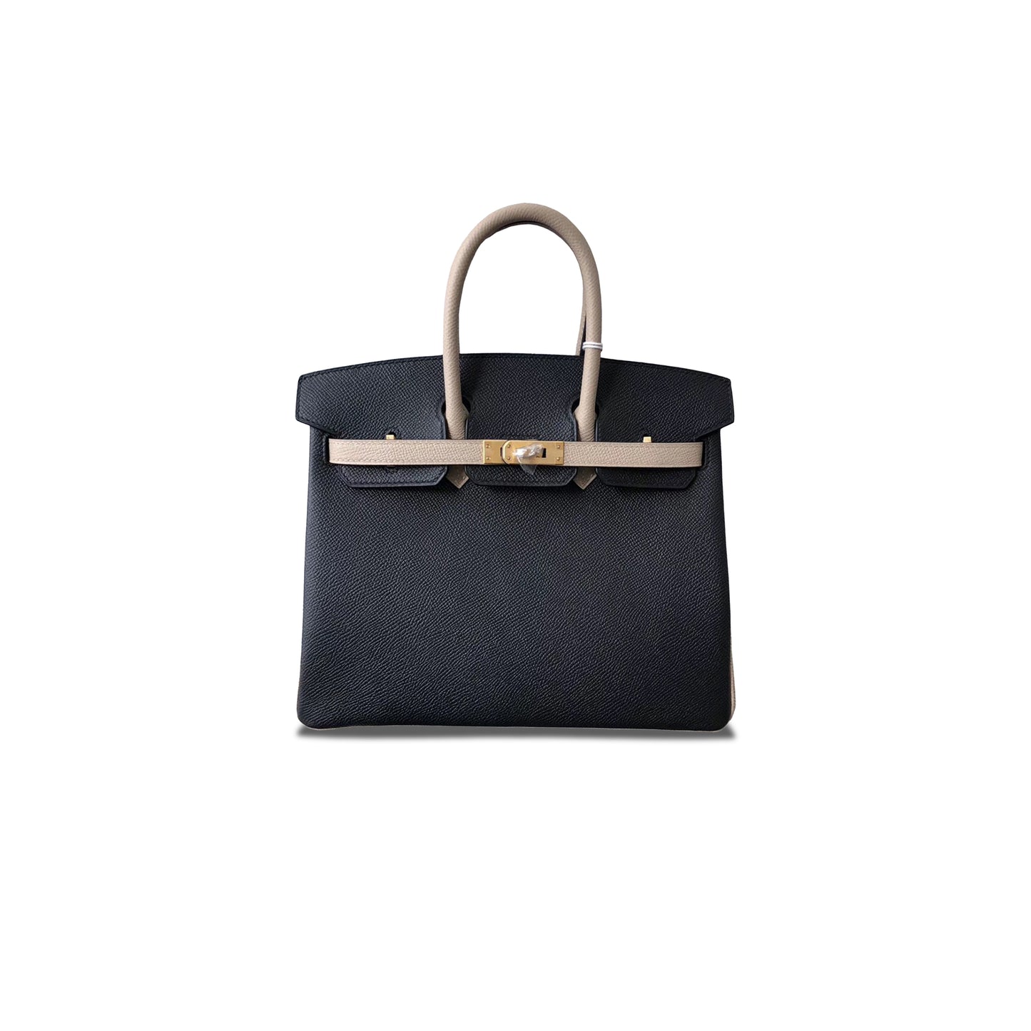 H**mes birkin 25 clemens leather midnight blue butt gray 23062729 (25*20*13cm)