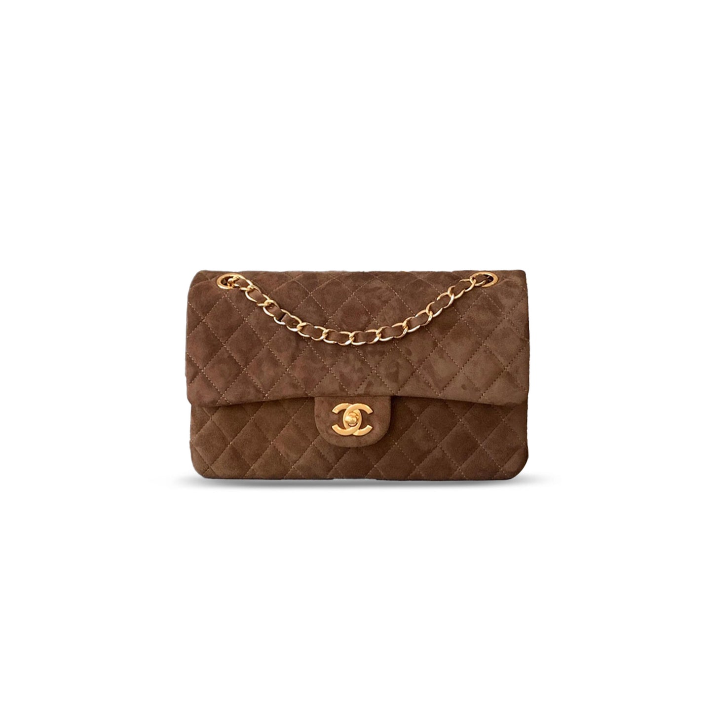 Ch*el suede medium double flap shoulder bag 306488 (25*16*8cm)