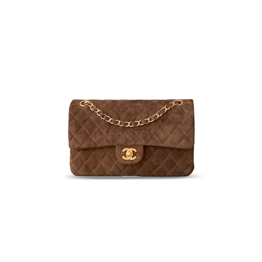 Ch*el suede medium double flap shoulder bag 306488 (25*16*8cm)