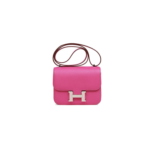 H**mes constance 18 magnolia evercolor palladium hardware (18cm)
