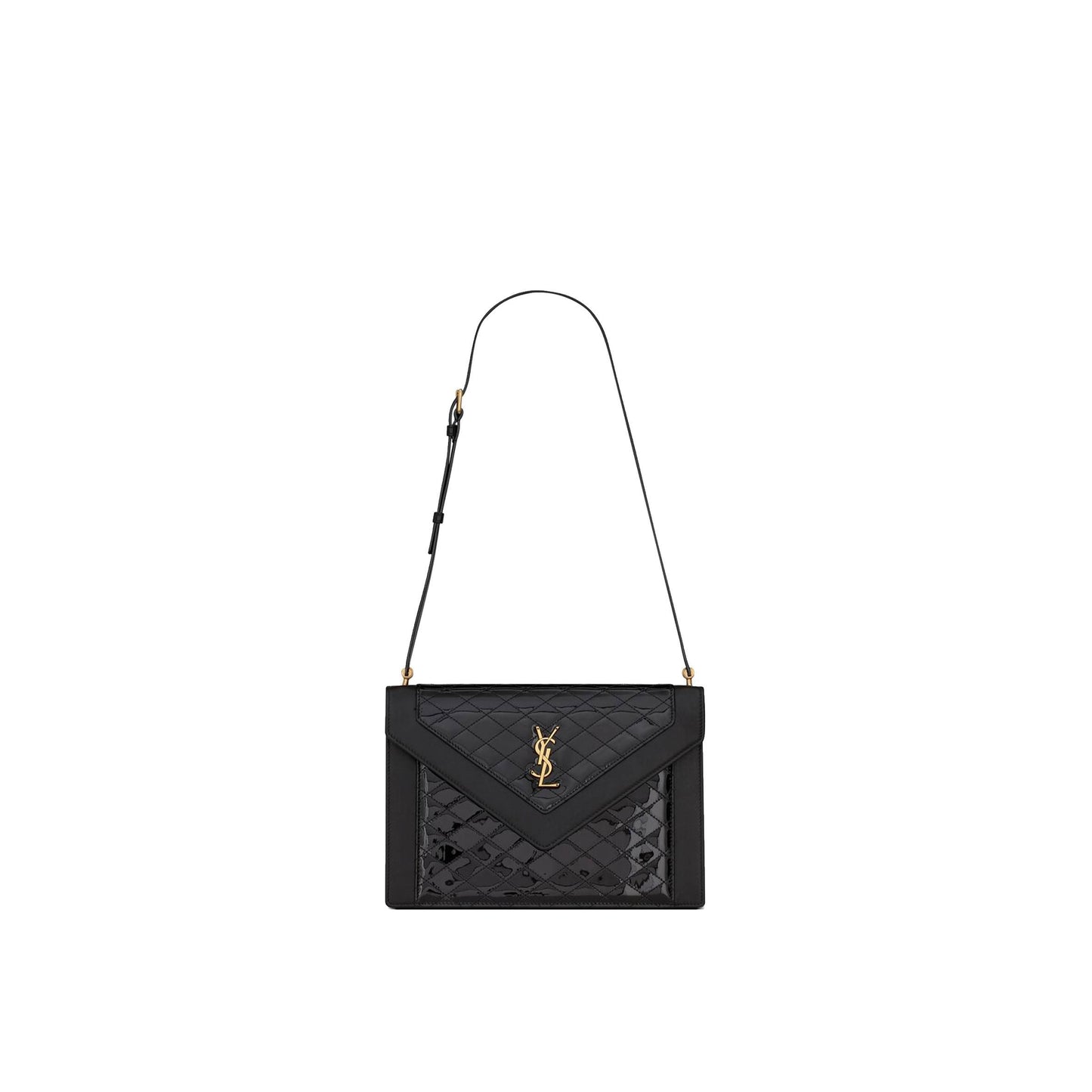 Y*L gaby satchel in quilted lacquered leather and smooth leather 695503bmii71000 (26*18*5cm)