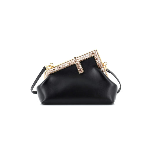 F**di first bag leather with python small (24*18*10cm)