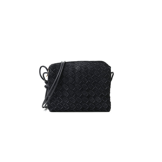 bo*te*ga Ve*ne*ta suede intrecciato small loop camera bag space (21*17*10cm)