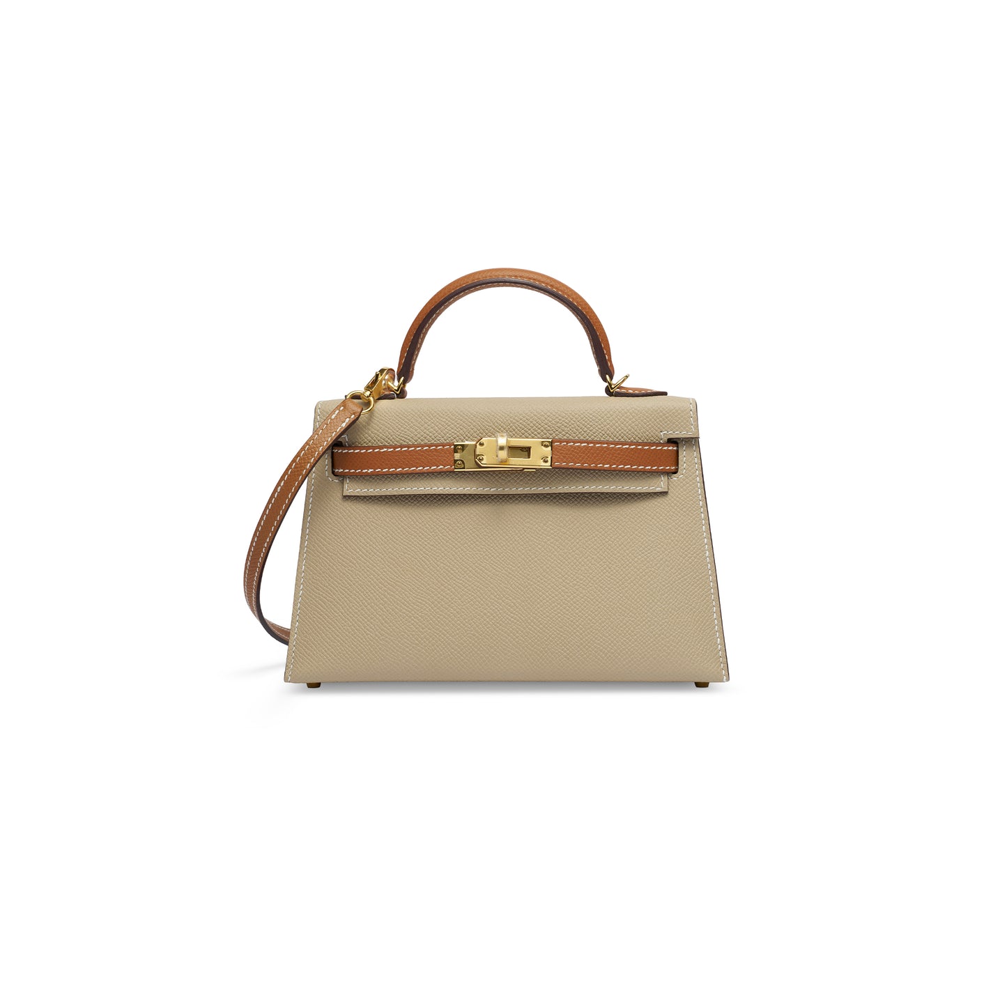 H**mes master trench & gold epsom leather mini kelly ii with gold hardware (19*12*5.5cm)