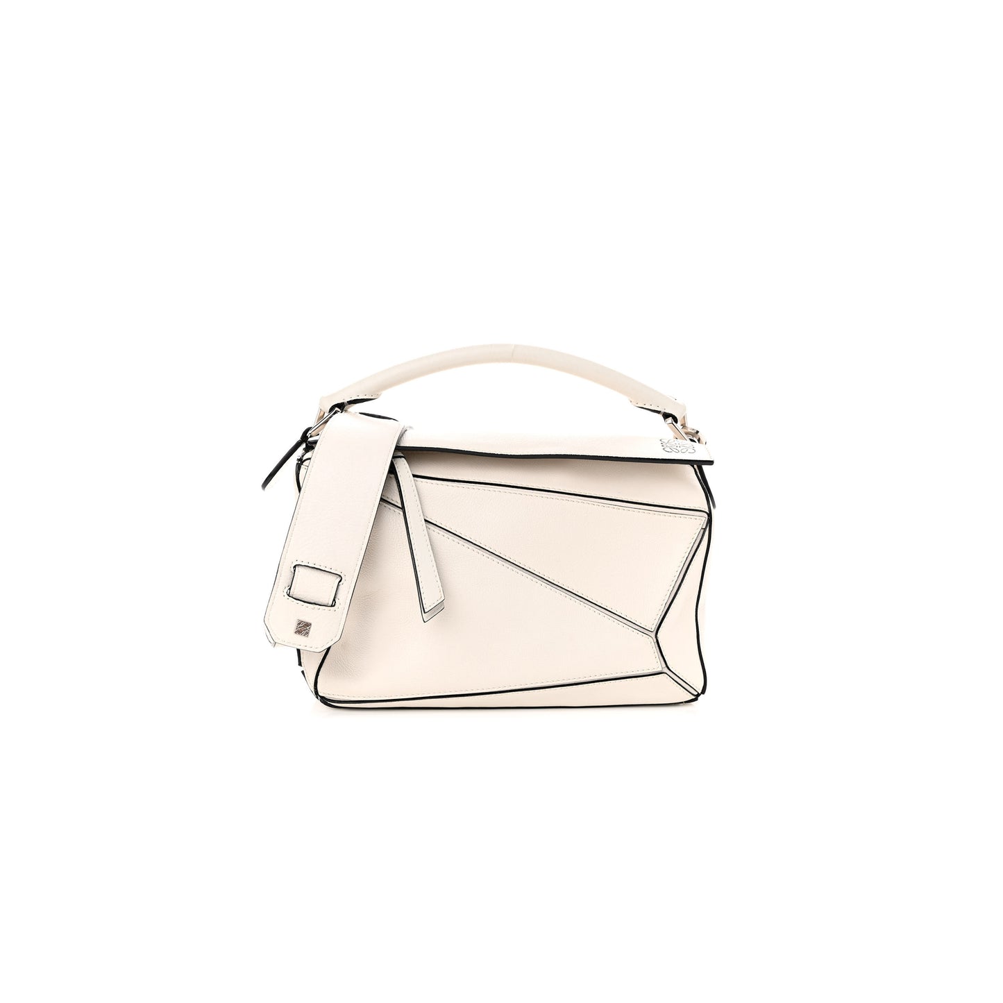 l*ew* grained calfskin small puzzle bag white (24*16.5*10.5cm)