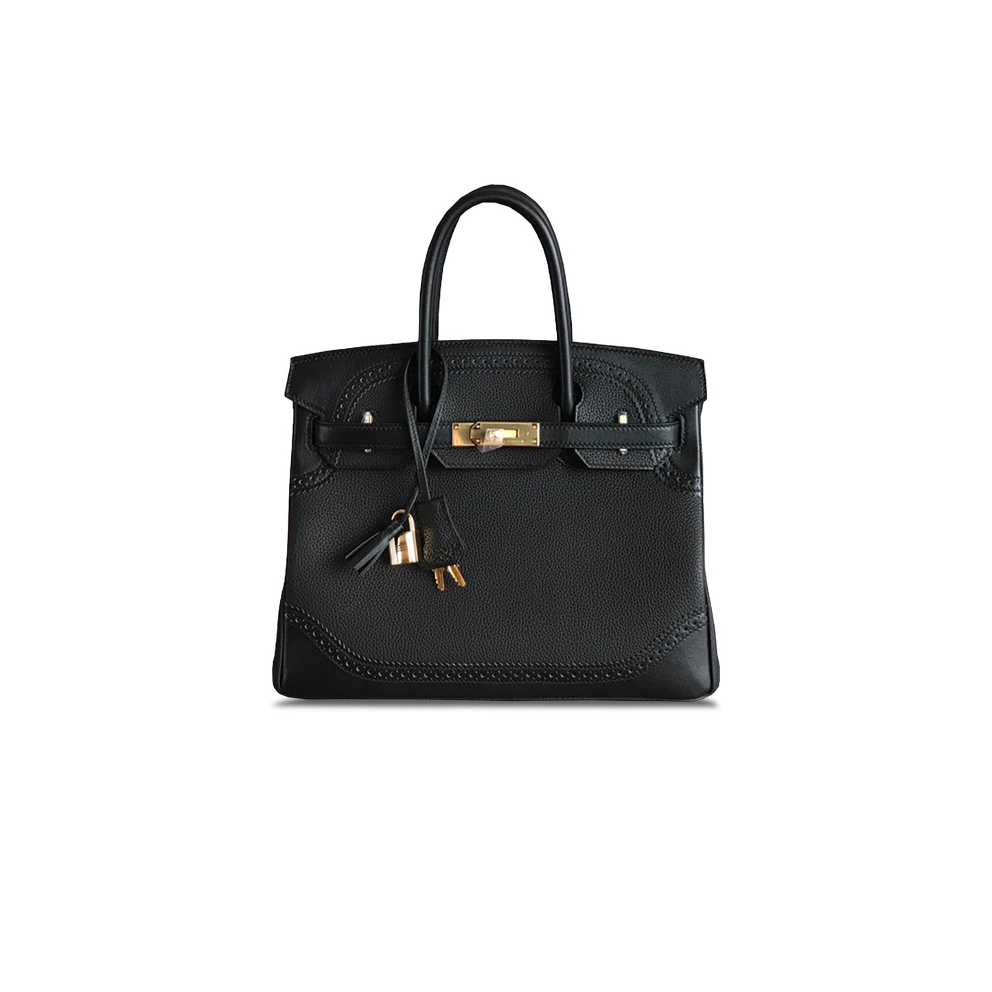 H**mes birkin 30 swift and togo lace series black bag gold buckle h082653ck62 (30*22*15cm)