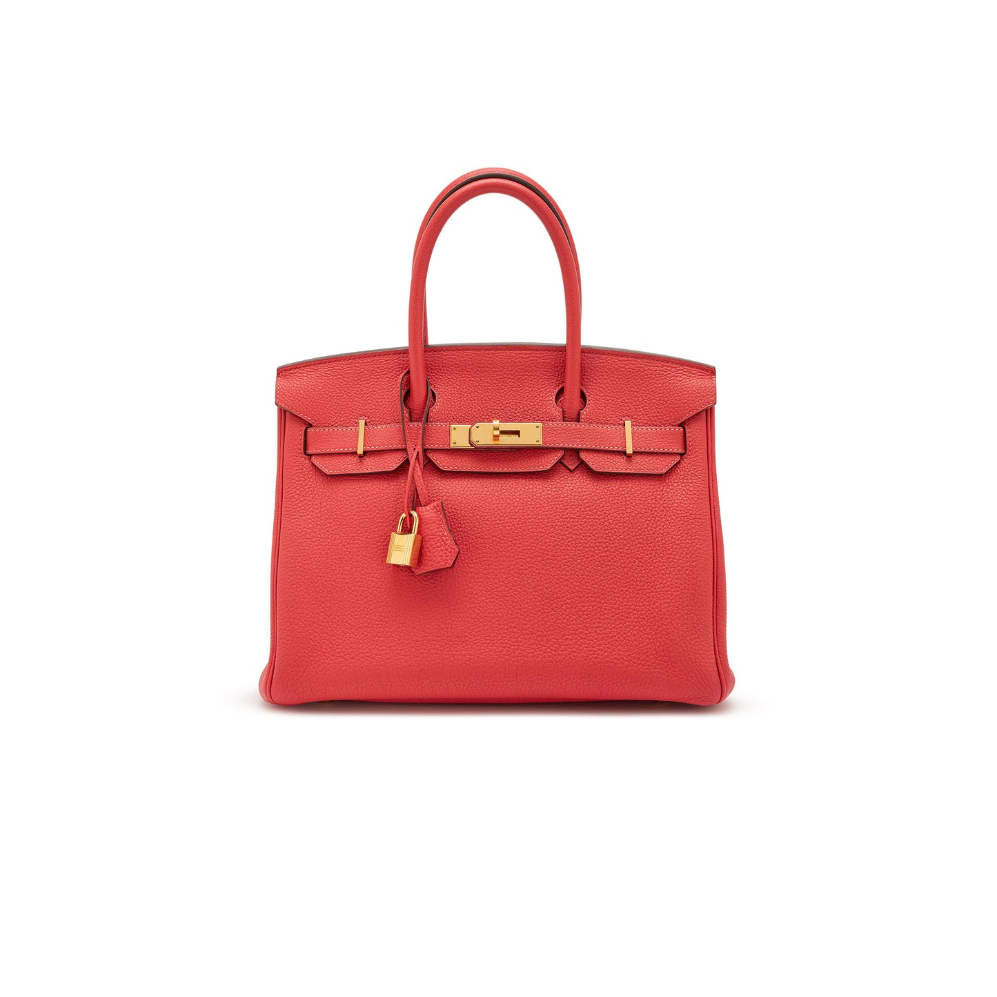 H**mes master birkin 25 togo leather red gold buckle bag 7622672931 (25*20*13cm)