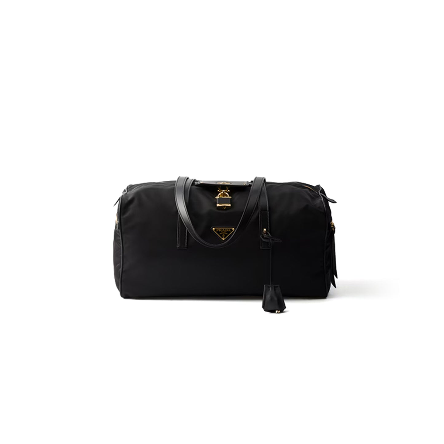 Pra*a large re-nylon top-handle bag with padlock 1bb135 (40*21*20cm)