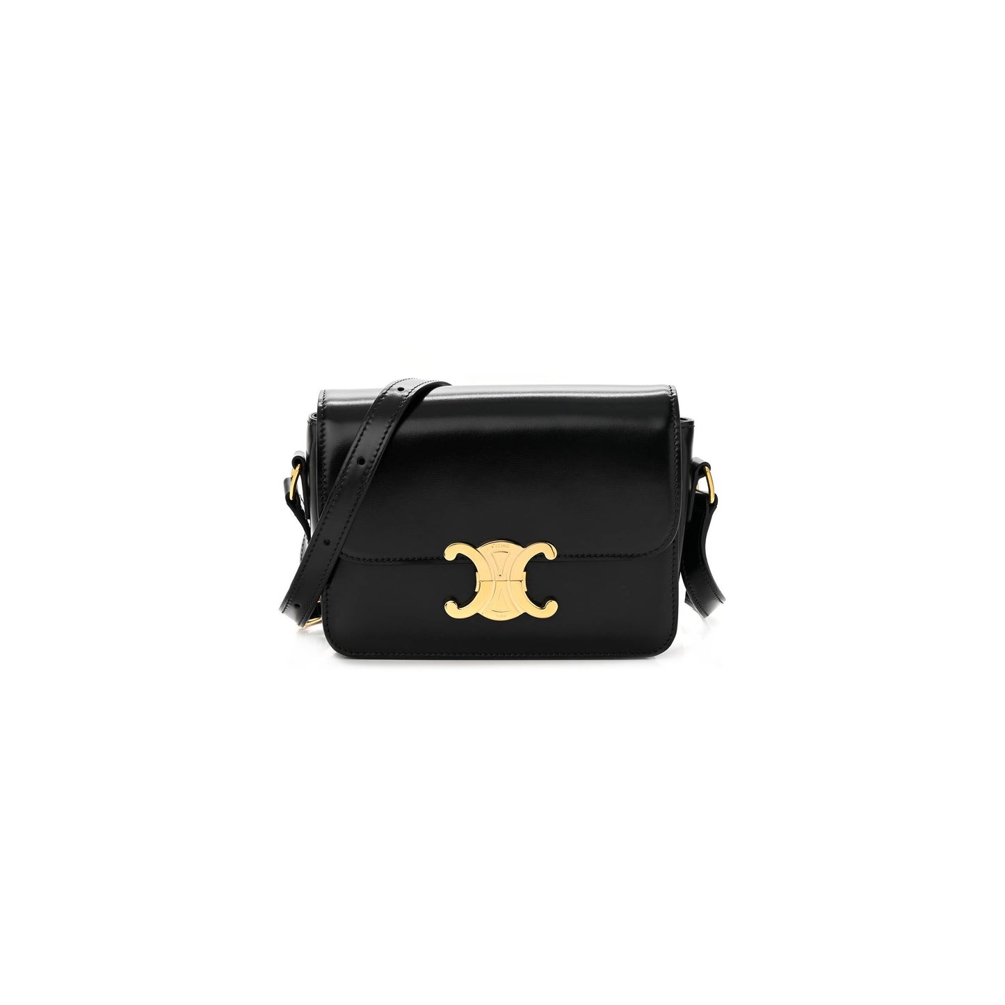 Ce**e shiny calfskin teen triomphe black (18*13*6cm)