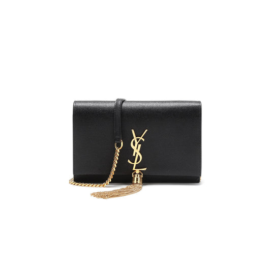 Y*L kate monogram tassel chain wallet in grain de poudre embossed leather 452159 (19*12.5*4cm)