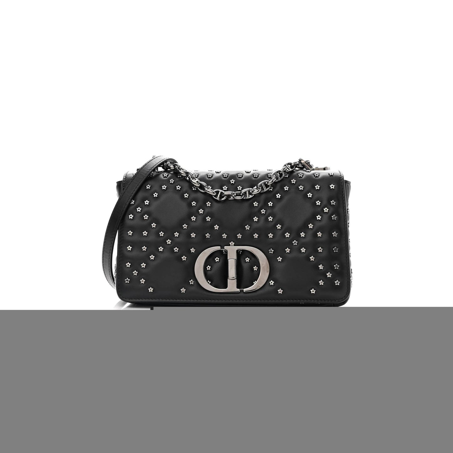 D*or calfskin lucky star macrocannage medium caro bag black (25*15*8.3cm)
