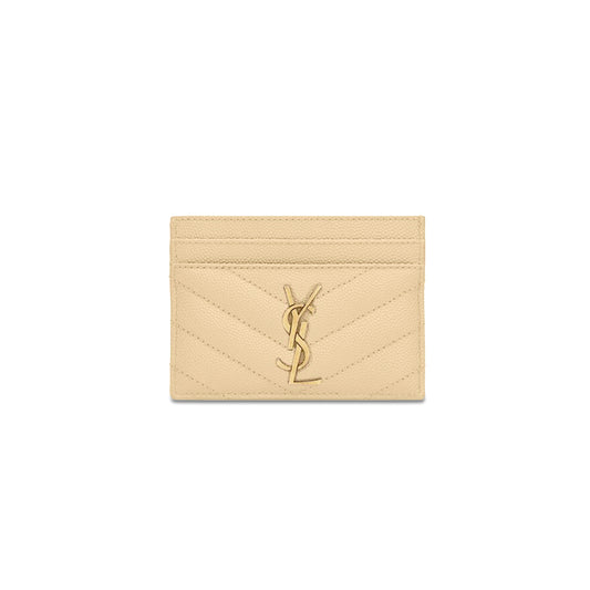 Y*L cassandre matelassÉ card case in grain de poudre leather 423291211000 (10.5*7.5*0.5cm)