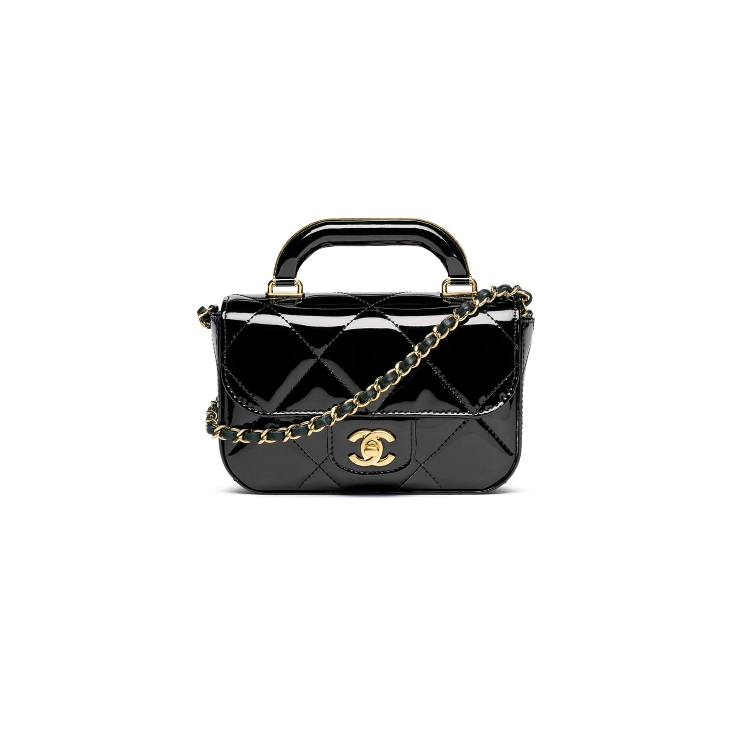 Ch**el master mini flap bag with top handle as5805 (18.5*13*4.5cm)