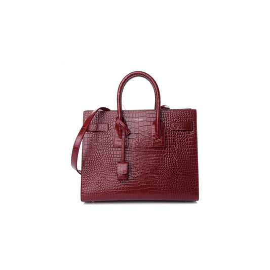 Y*L sac de jour embossed crocodile shiny leather red lacquer 898383 (26*20.5*12.5cm)