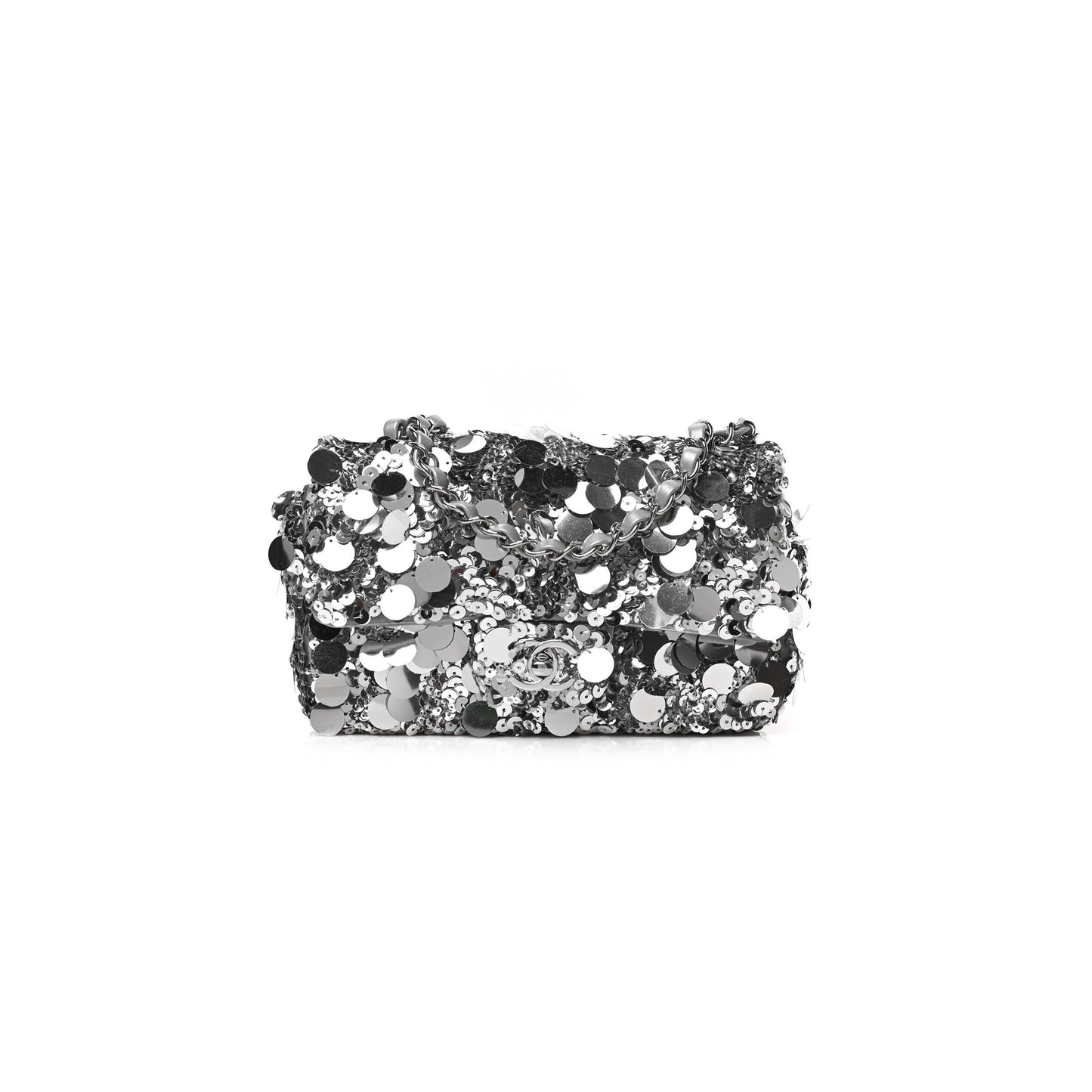 Ch**el sequin mini rectangular flap silver (20*13*6cm)