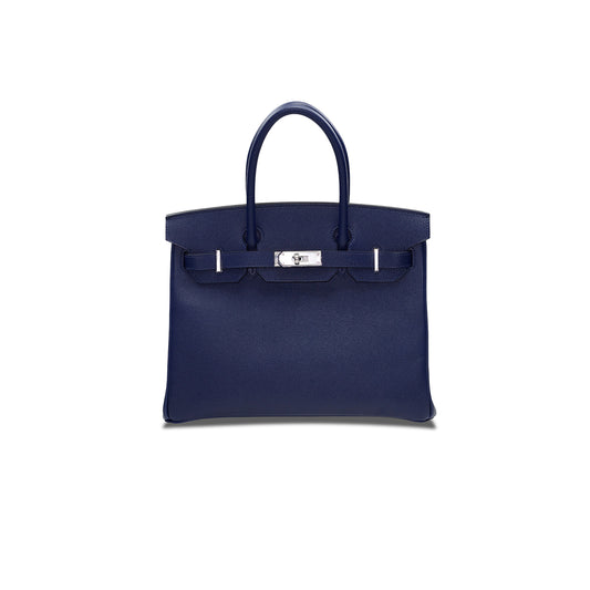 H**mes master birkin 30 togo leather royal blue silver buckle bk3073epss (30*23*15cm)