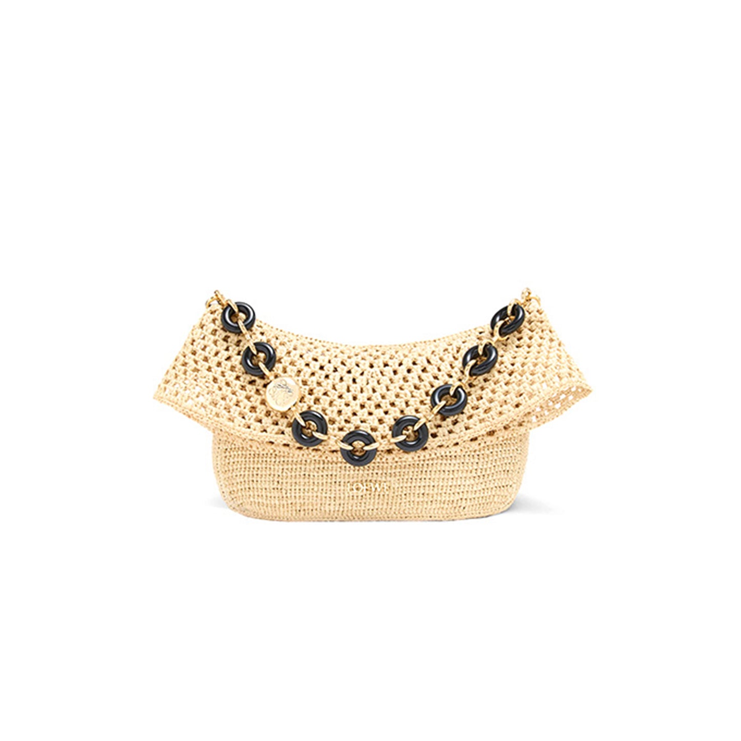 L0ew* medium ola bag in raffia and calfskin ap22p22x05 (26*18*13cm)