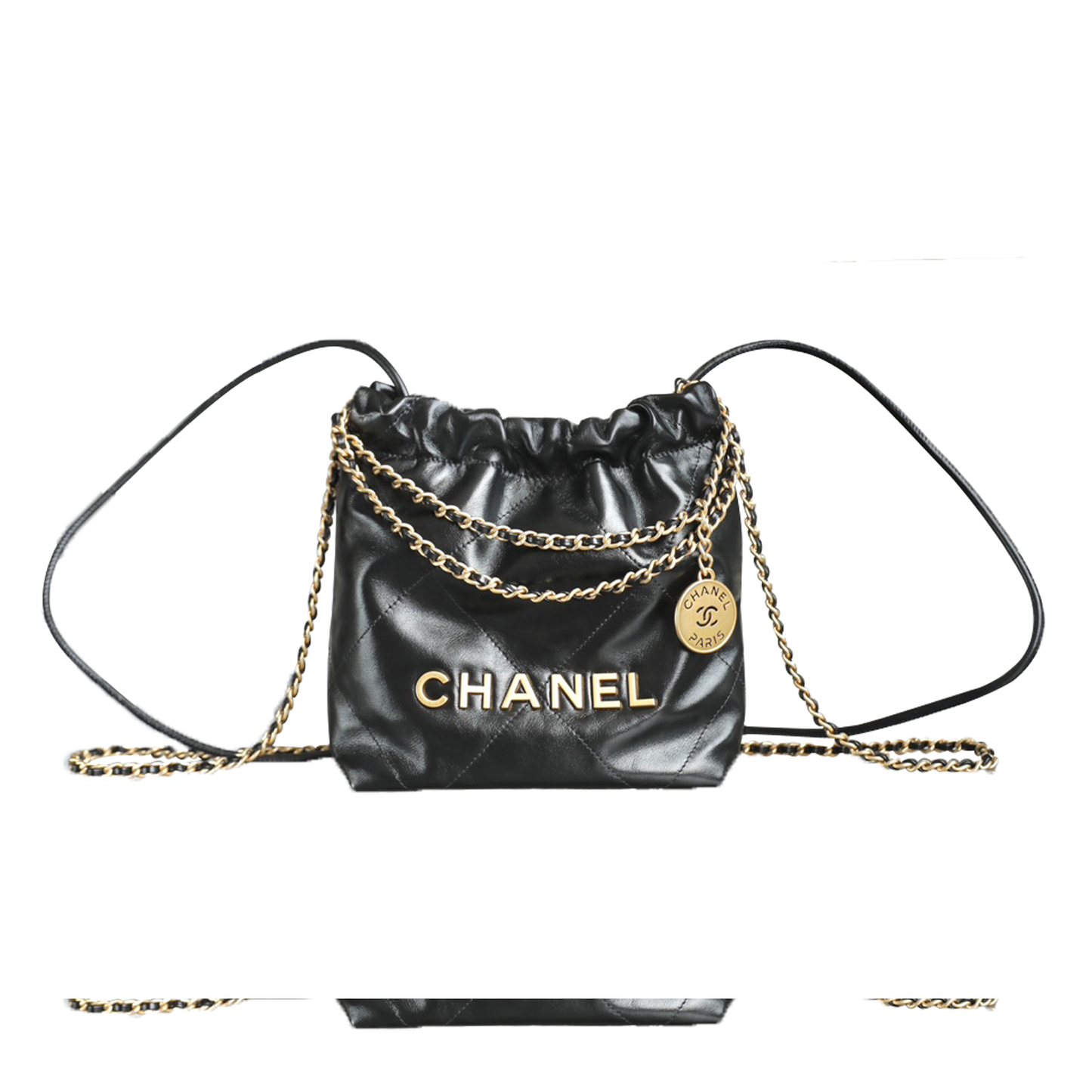 Ch*el master 22 black mini handbag as3980 (20*19*6cm)