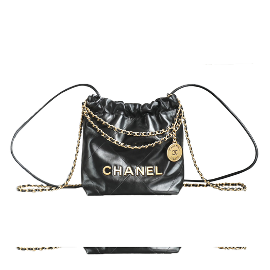 Ch*el master 22 black mini handbag as3980 (20*19*6cm)