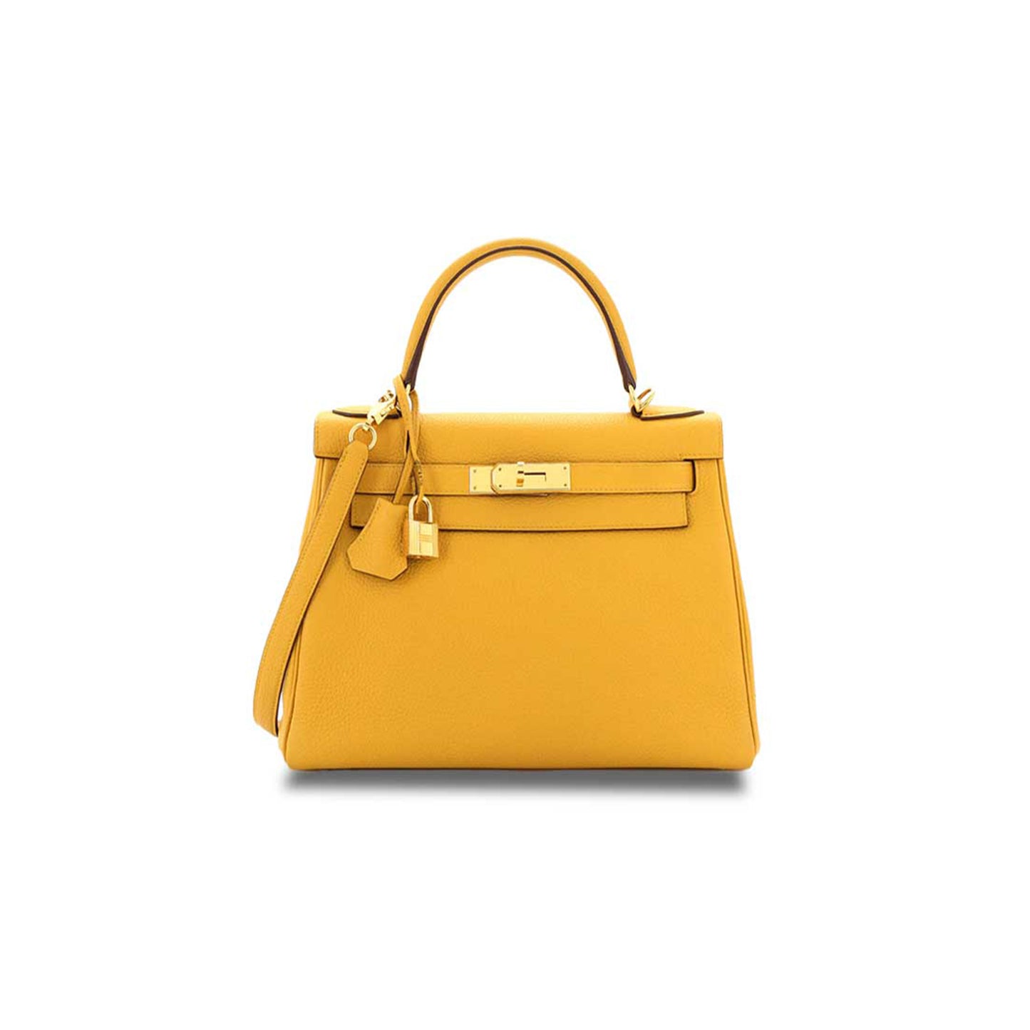 H**mes kelly 28 amber yellow with gold hardware (28*22*10cm)