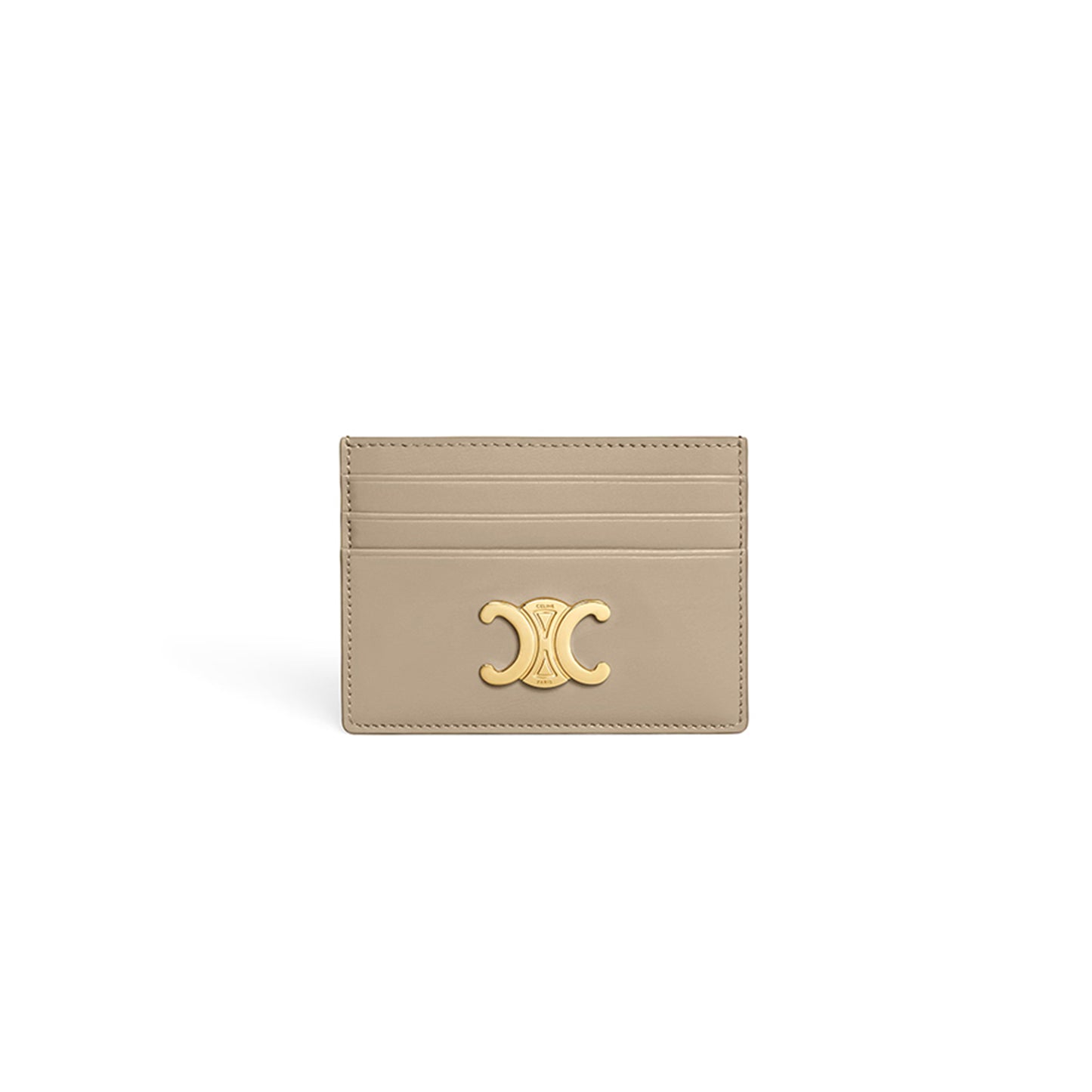 Ce1i*e card holder triomphe in shiny calfskin 10l833dpv.18gt (11*8*0.3cm)