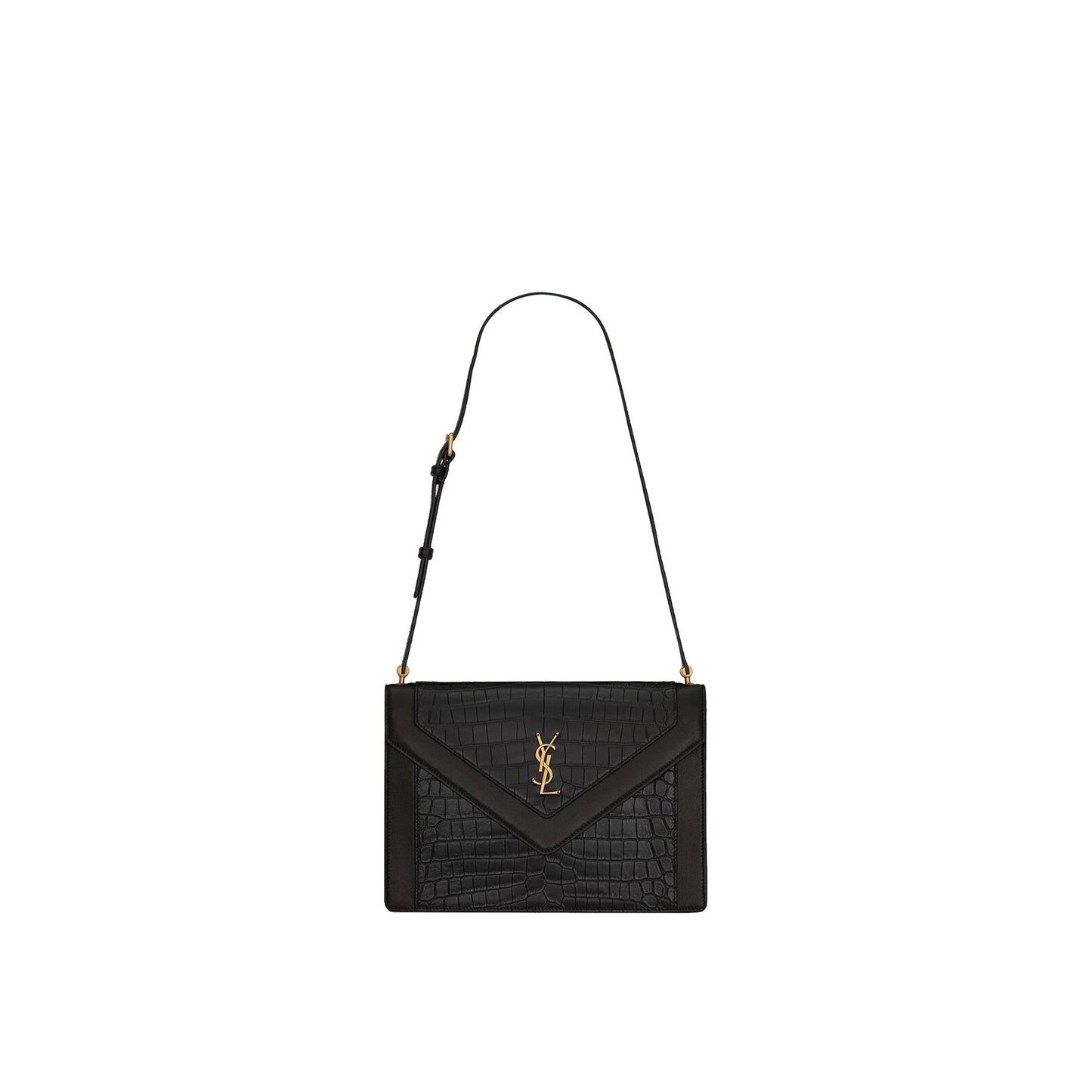 Y*L gaby satchel in crocodile-embossed lacquered leather and lambskin 695724dzeuw1000 (26*18*5cm)