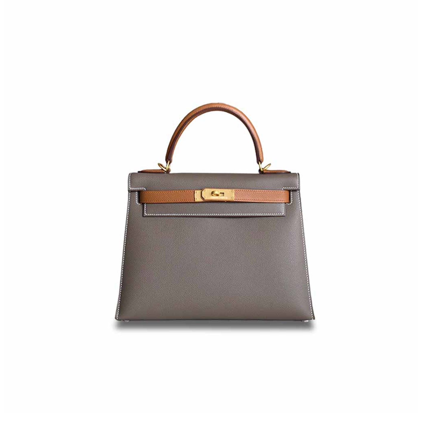 H**mes master kelly 28 elephant gray with gold brown gold hardware (28*22*10cm)