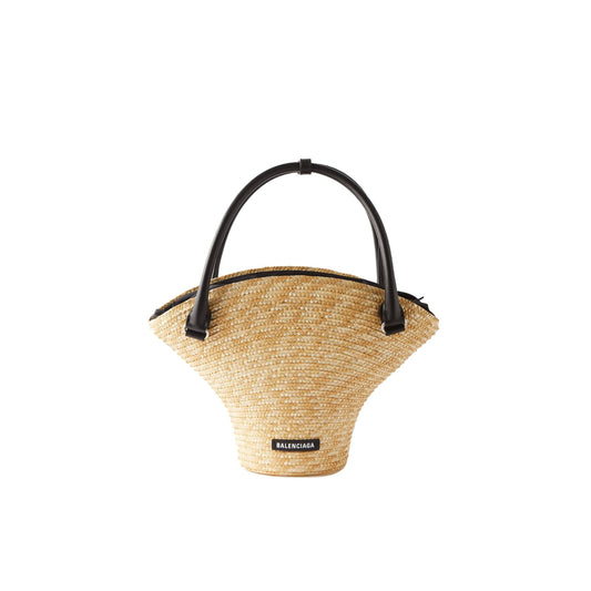 Ba*len*cia*ga beige medium leather-trim basket bag matchesfashion us (40.5*28*15cm)
