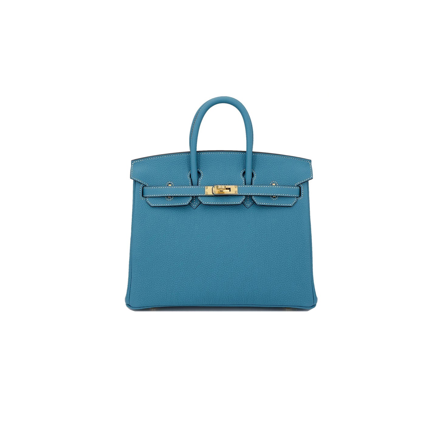 H**mes master birkin 25 denim blue togo calfskin gold button 10099469 (25*20*13cm)