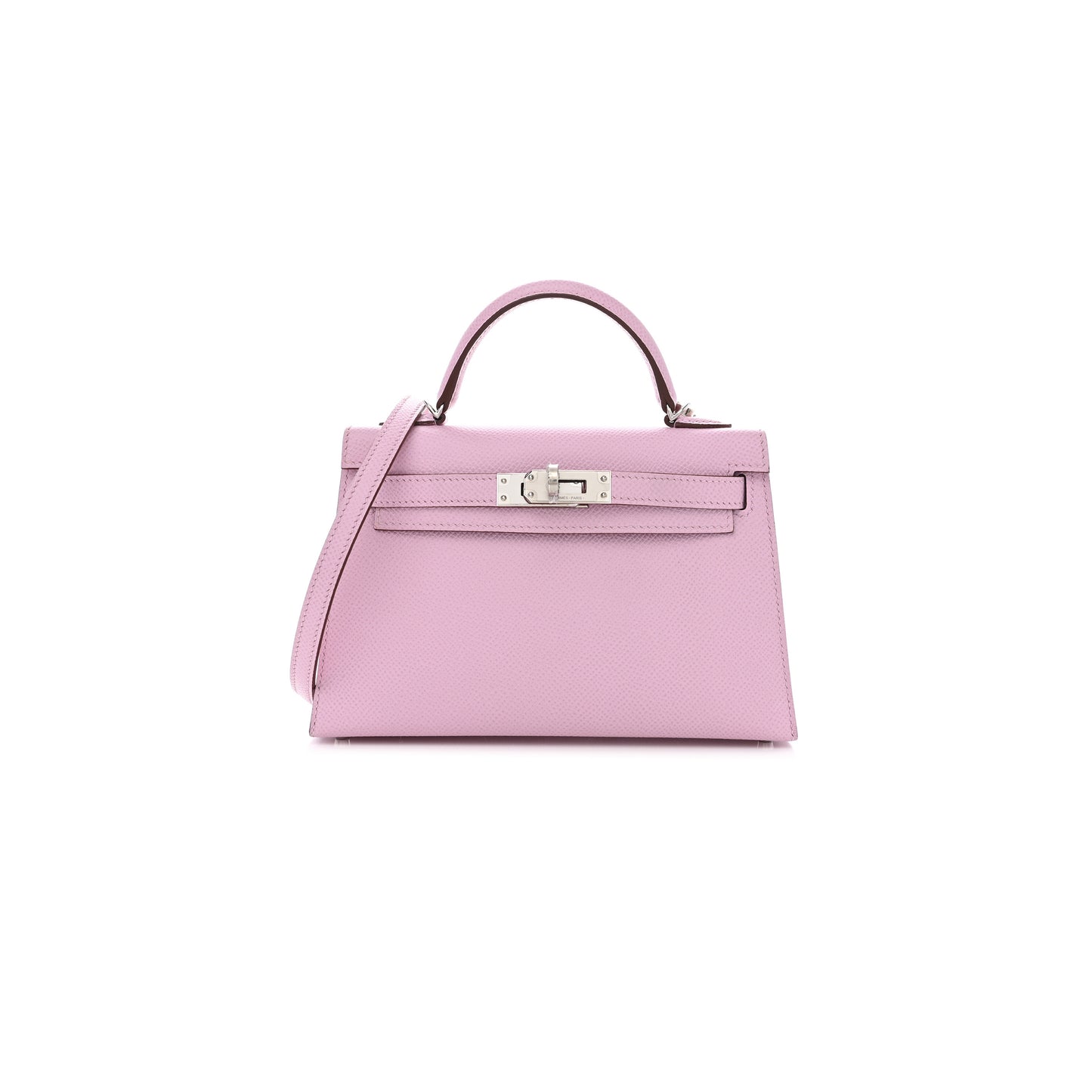 H**mes epsom mini kelly ll cherry blossom pink silver buckle (19*12*5.5cm)