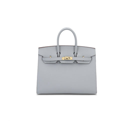 H**mes birkin 30 epsom leather haze blue gold buckle bag 8007416001 (30*23*15cm)