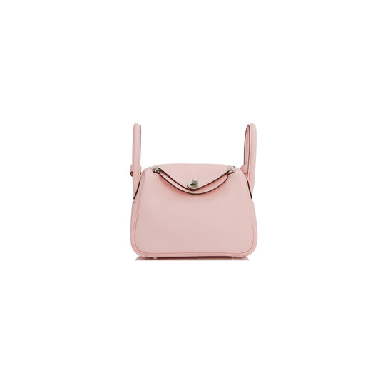 H**mes mini lindy rose sakura swift palladium hardware (19*12.5*9)