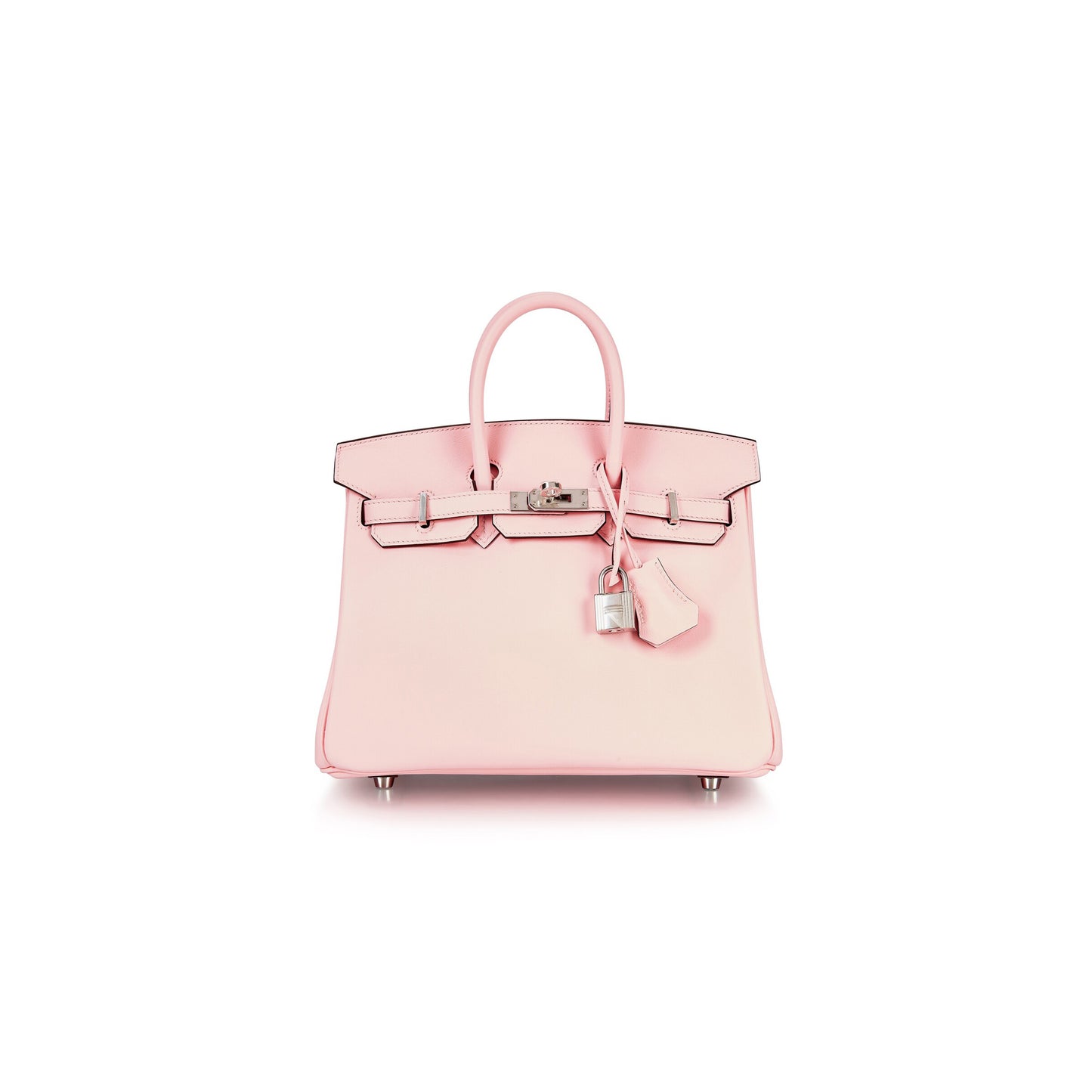 H**mes master rose sakura swift birkin 25 silver buckle 1487913 (25*20*13cm)