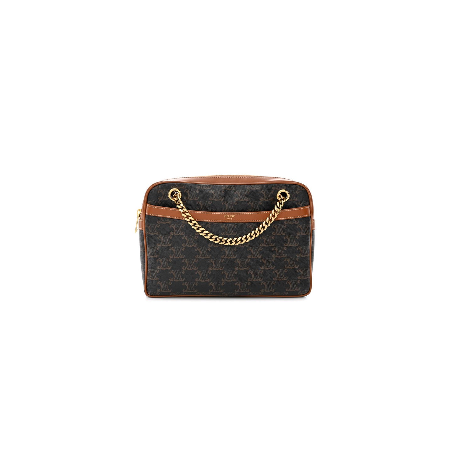 Ce**e triomphe canvas calfskin medium patapans tan (25*18*5cm)