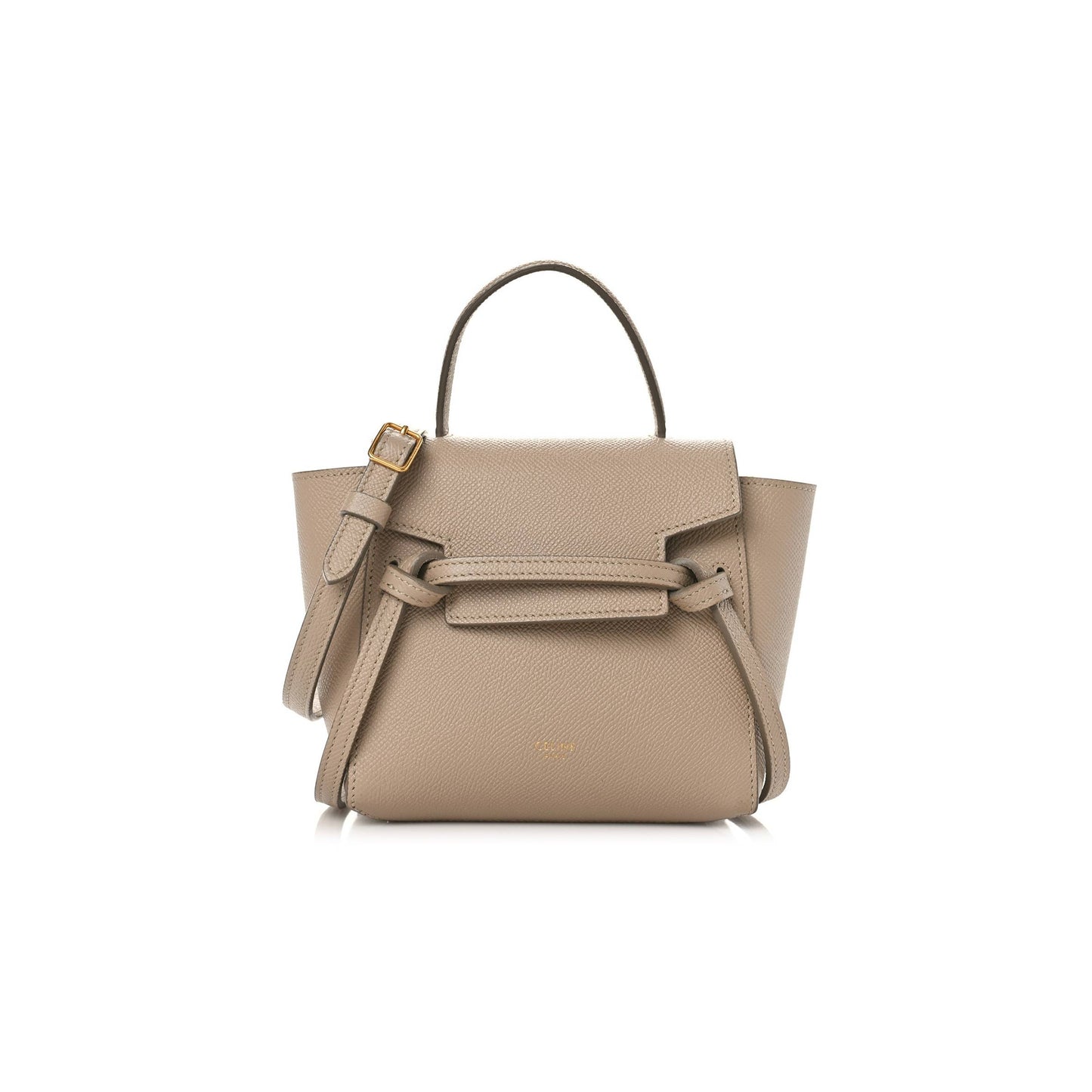 Ce**e grained calfskin pico belt bag light taupe (15*15*9cm)