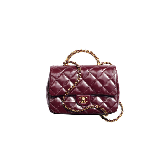 Ch*el master flap bag with top handle as5043 (25*17*8cm)