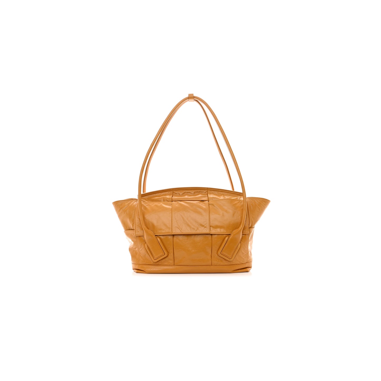 bo*te*ga Ve*ne*ta paper calfskin maxi intrecciato medium arco slouch yellow (32*27*11cm)