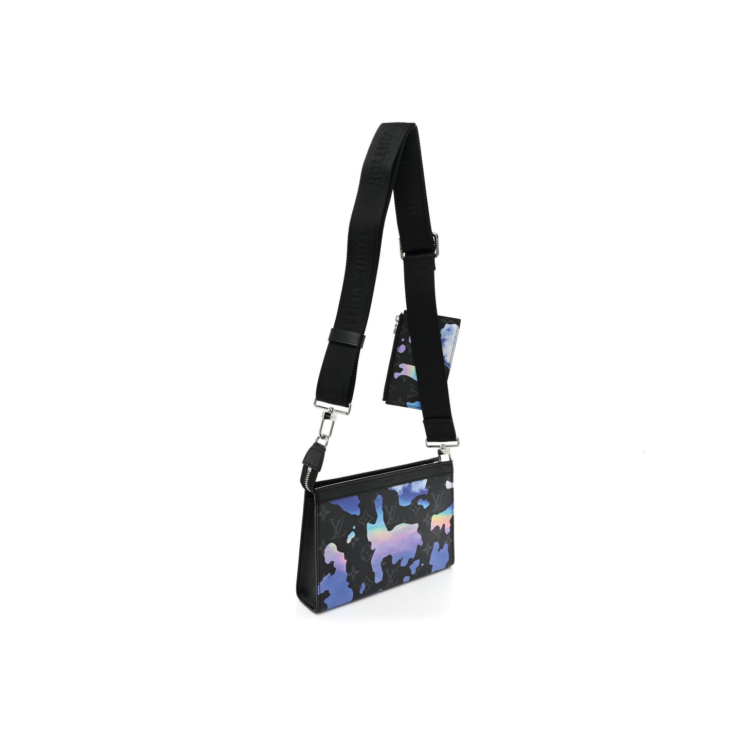 l**is V*t*n monogram eclipse sunrise room with a view gaston wearable wallet blue purple m81753 (18.5*11*6.5cm)