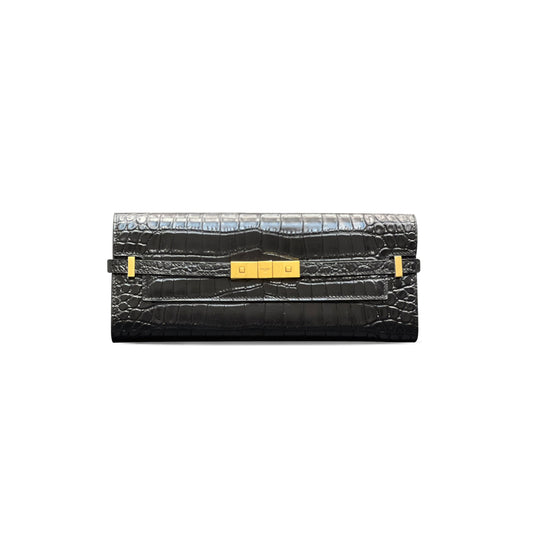 Y*L manhattan clutch in crocodile-embossed leather 695949366520 (31*14*3cm)