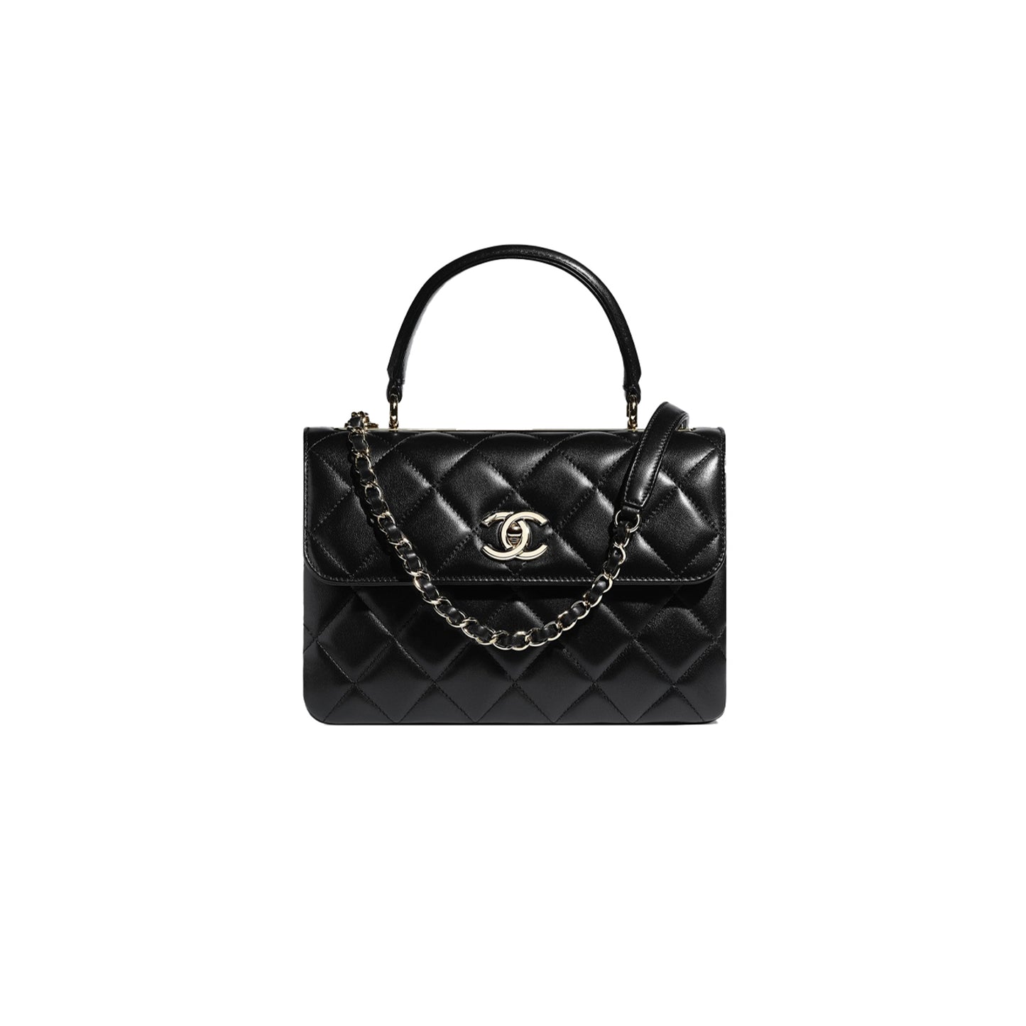 Ch*el master flap bag with handle a92236 (25*17*12cm)