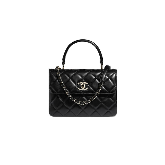 Ch*el master flap bag with handle a92236 (25*17*12cm)