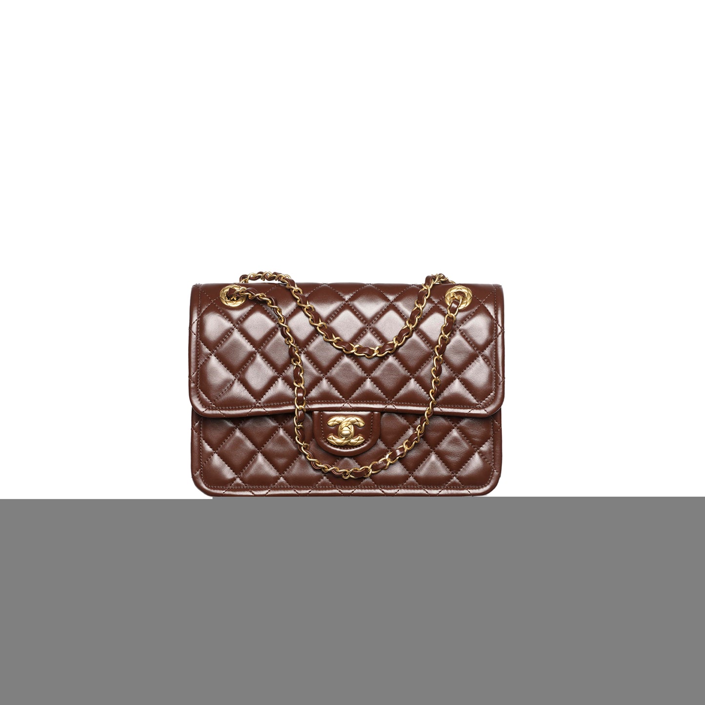 Ch*el shiny crumpled calfskin & gold-tone metal large flap bag as5145 (28*20*7cm)