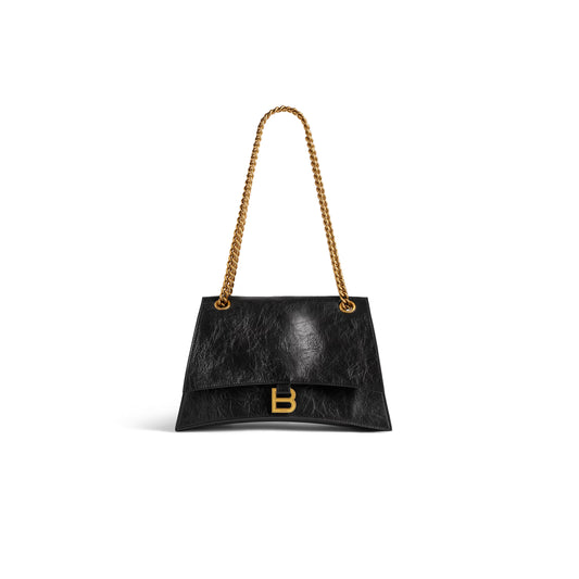 Ba*len*cia*ga women''s crush chain bag in medium black 716393210it1000 (31*19.8*6.9cm)