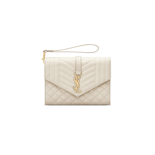 Y*L envelope flap pouch in mix matelassÉ grain de poudre leather 651030bow919207 (21*16*3cm)