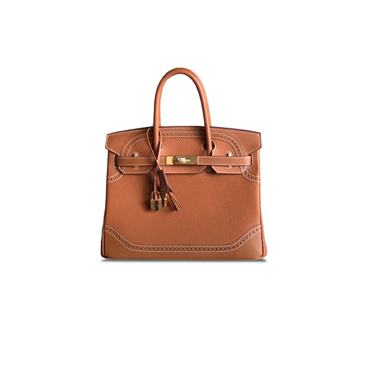 H**mes master birkin 30 swift and togo lace series gold buckle h082653ck68 (30*22*15cm)