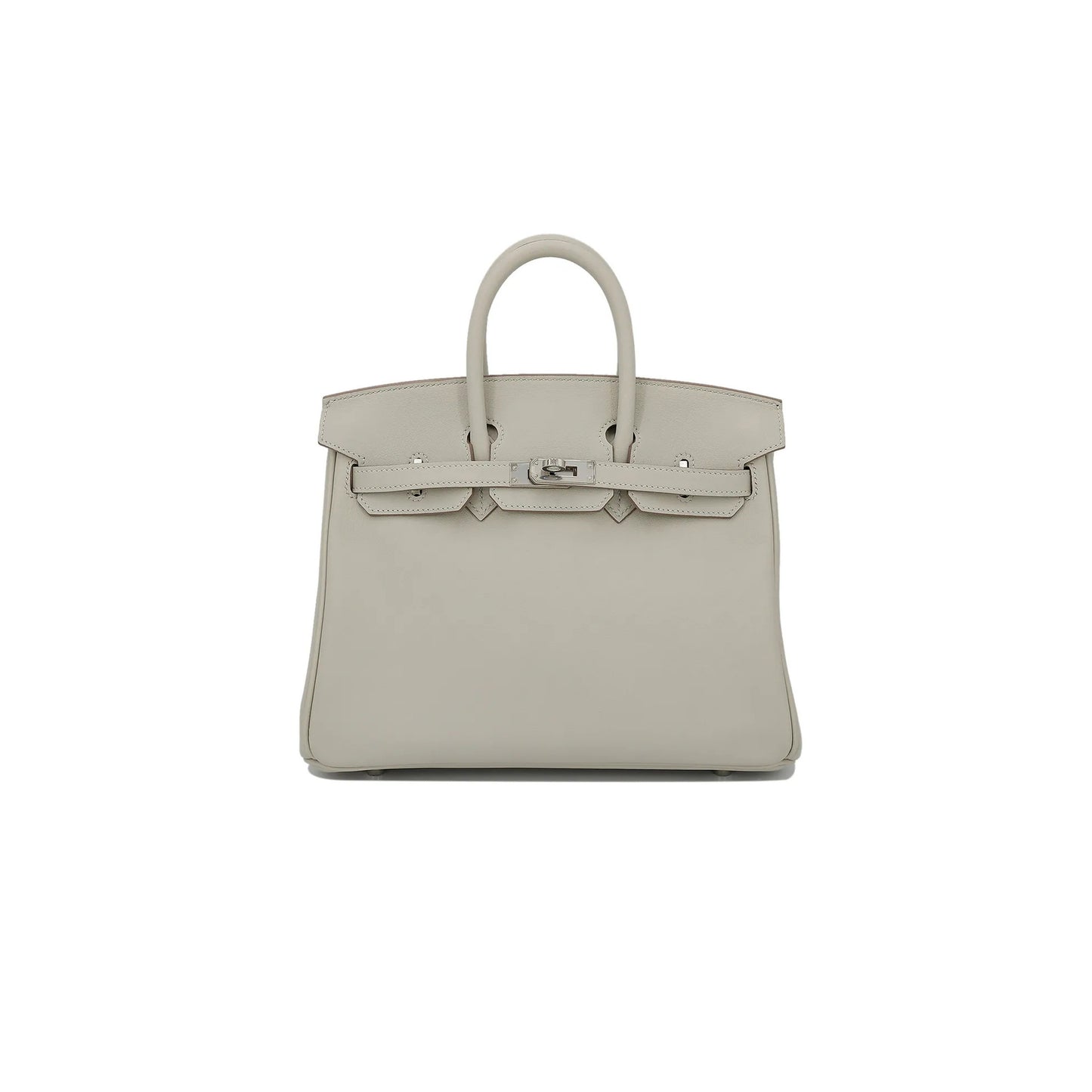 H**mes master birkin 25 swift leather pearl grey silver buckle h049362ck25 (25*20*13cm)