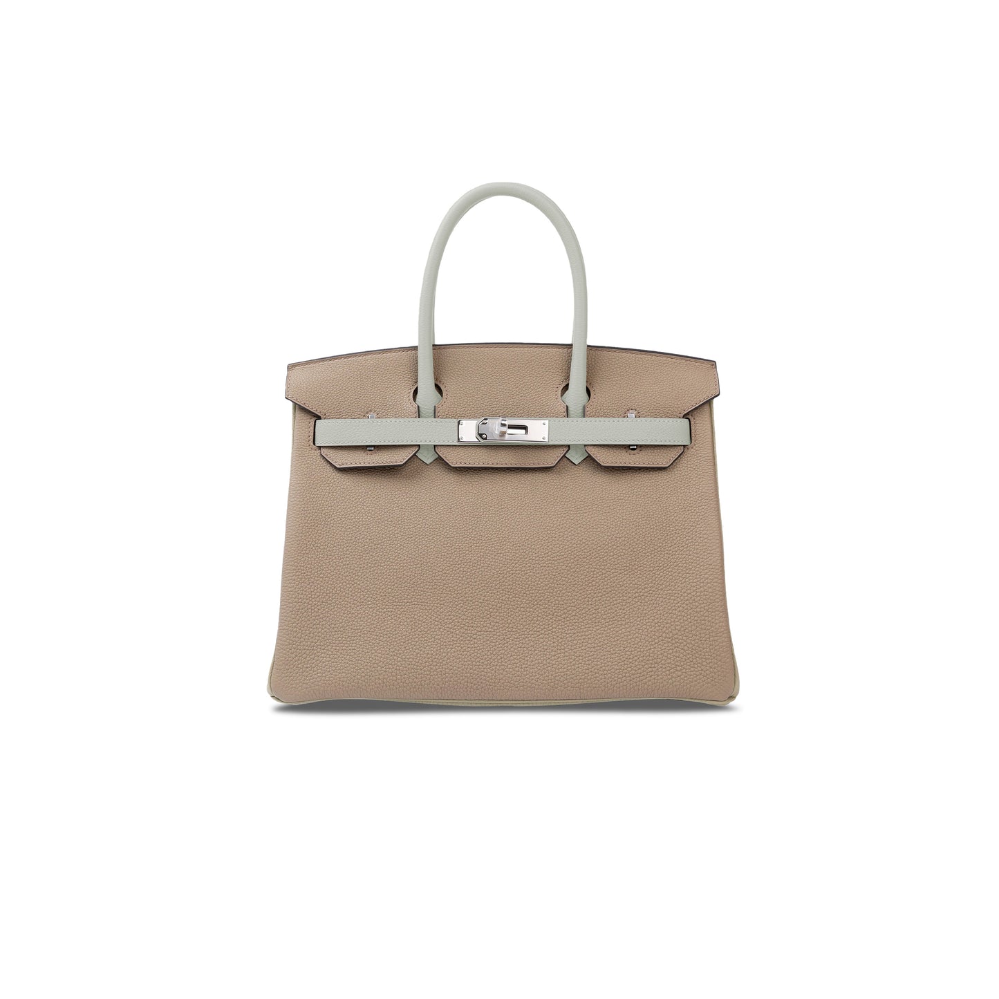 H**mes birkin 25 togo leather asphalt grey and pearl grey silver buckle bag 2479811 (25*20*13cm)
