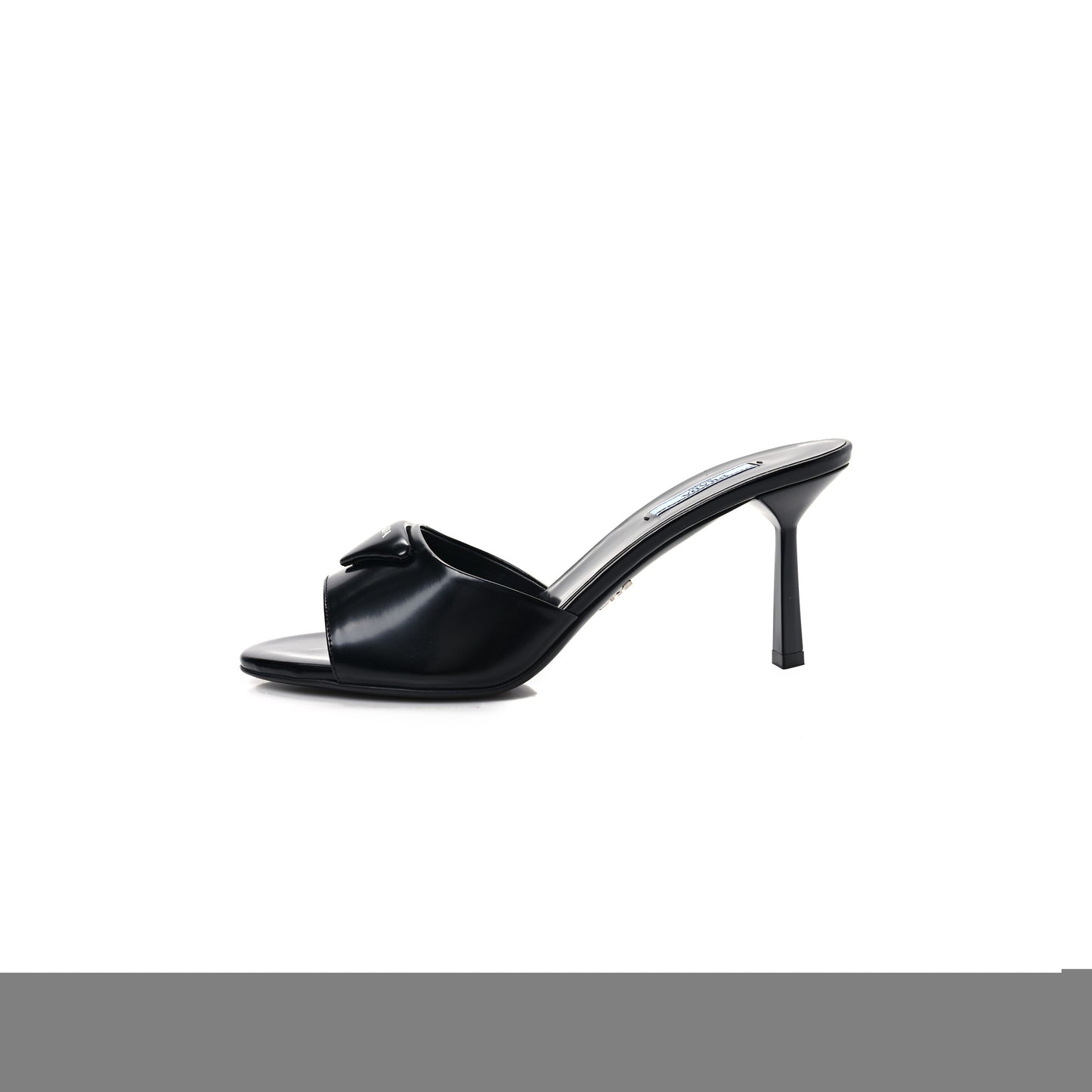 Pra*a spazzolato logo 75mm slide sandals 40 black