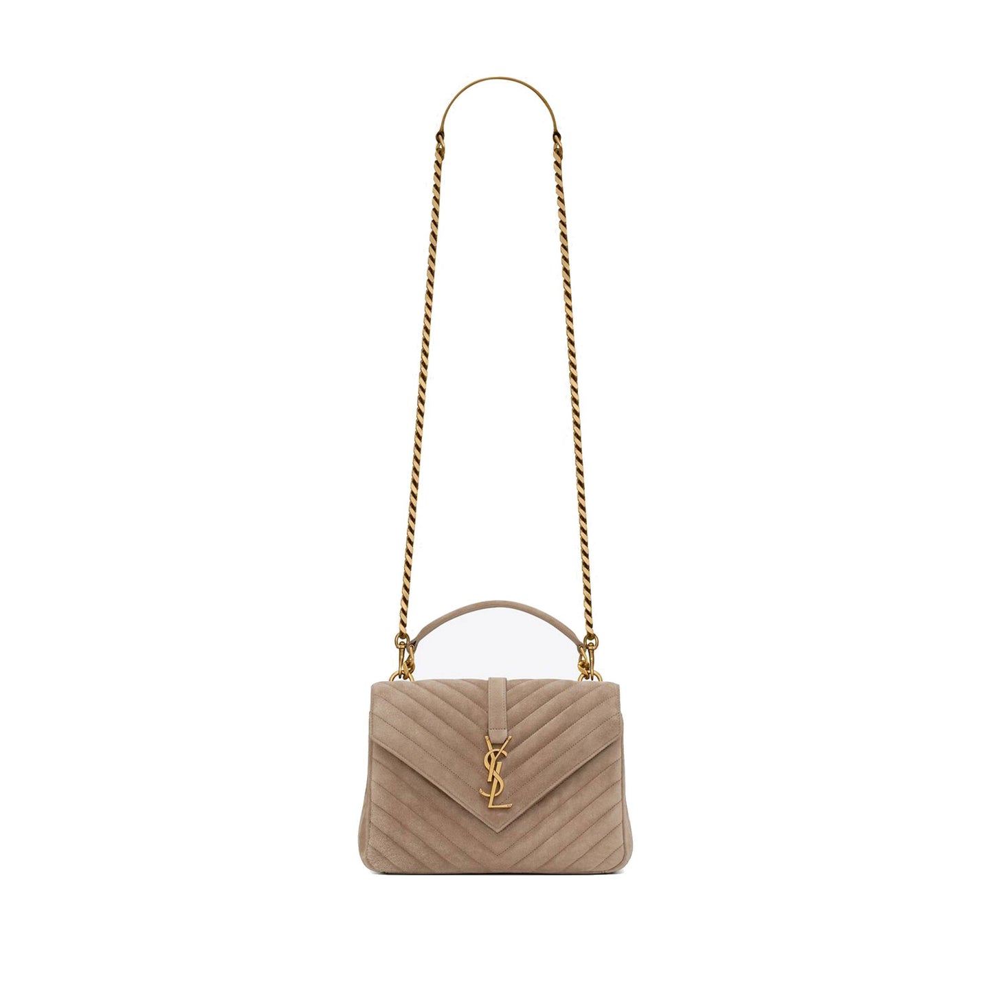 Y*L college medium chain bag in quilted suede 6002791u8072346 (24*17*6.5cm)